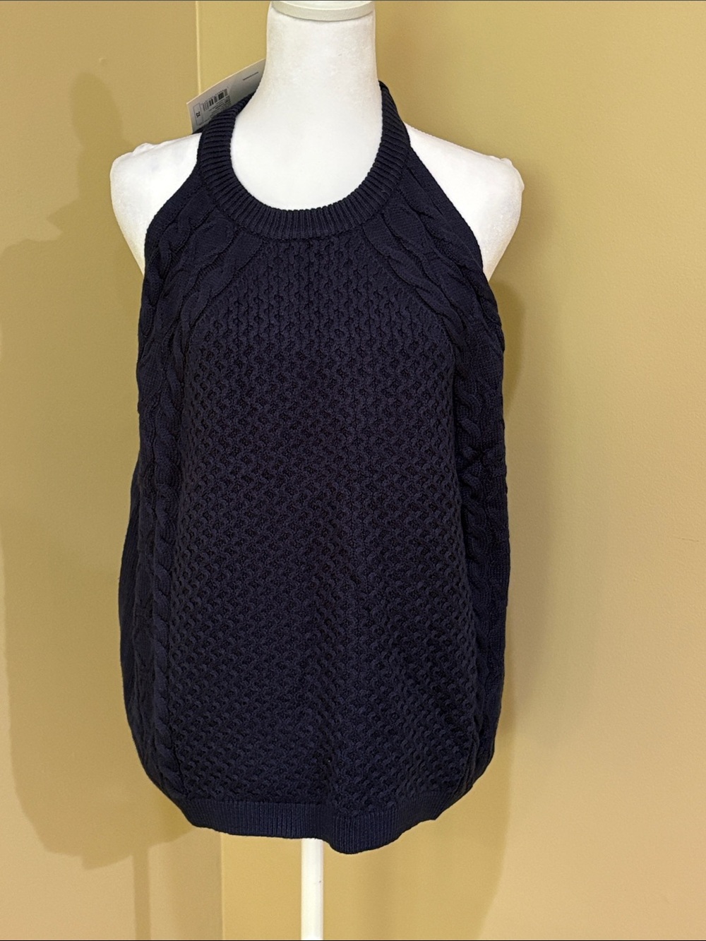 Target Navy Cable-Knit Halter Sweater Tank